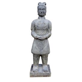 Chinesische Steinguss Krieger-Skulptur fr die...