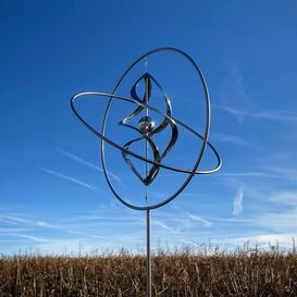 Windspiel aus Edelstahl mit Spirale und Stab - Kari