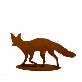 Schleichender Fuchs aus Rost Metall - elegante Tierfigur...